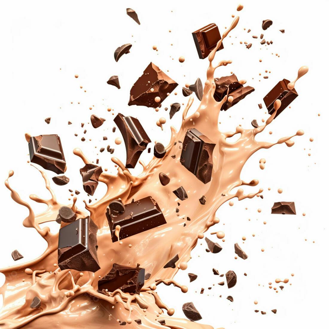 Chocolate e leite em explosão