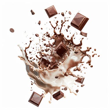 Respingo de chocolate, com pedacos de chocolate ao leite 38