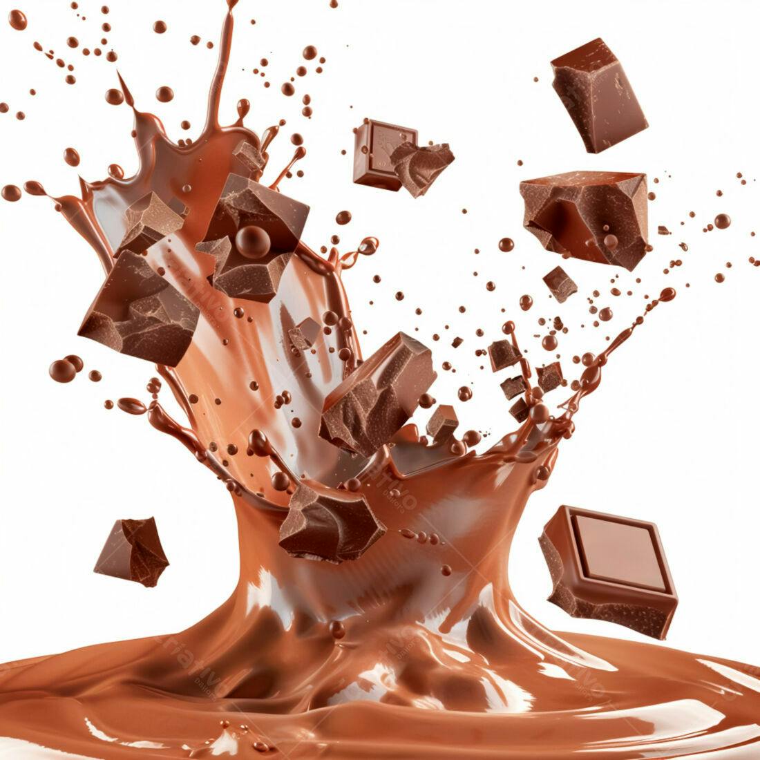 Chocolate derretendo em leite cremoso