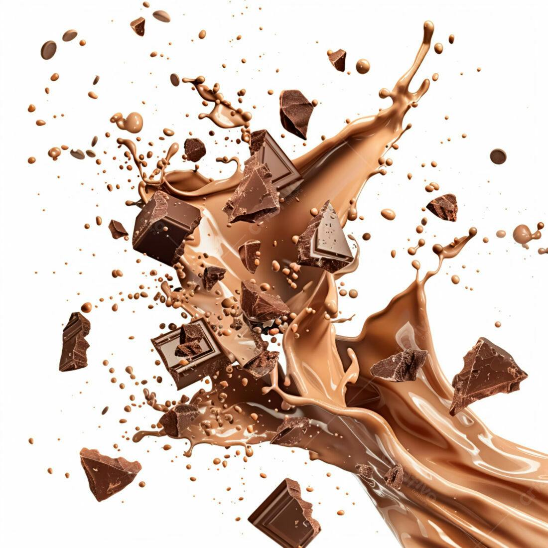 Chocolate derretendo em leite cremoso