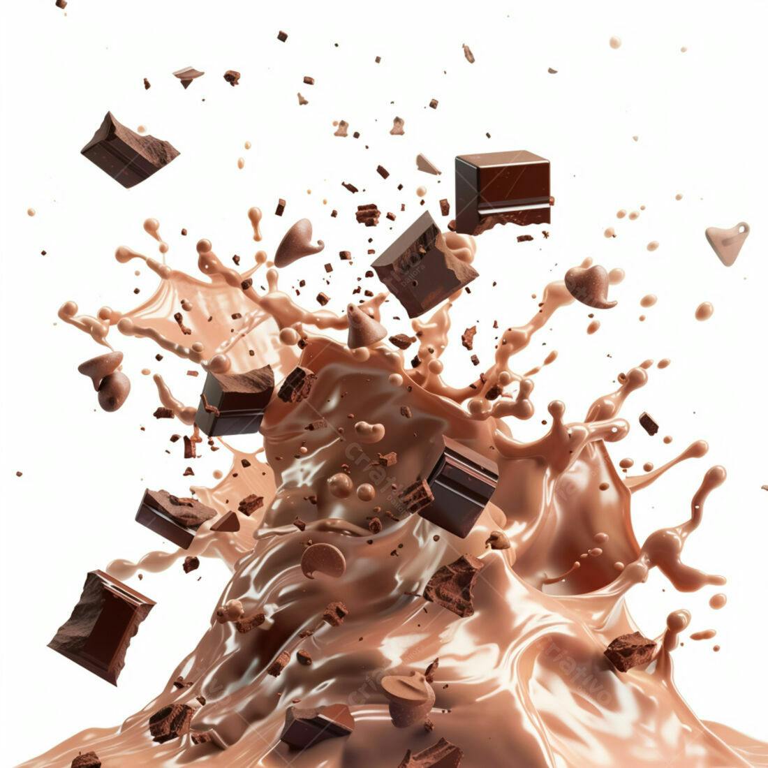 Chocolate derretendo em leite cremoso