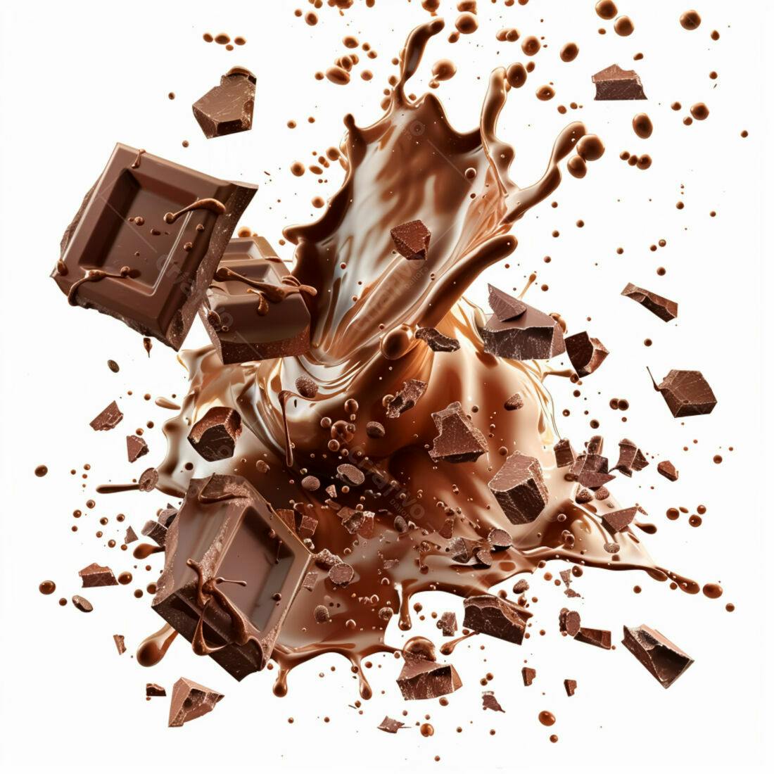 Chocolate derretendo em explosão