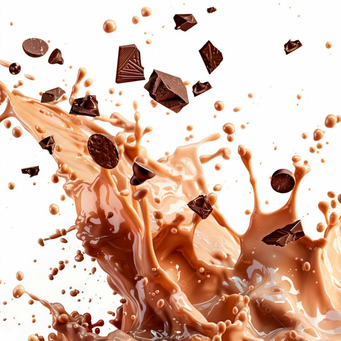 Chocolate derretendo em leite cremoso