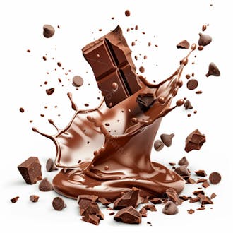 Respingo de chocolate, com pedacos de chocolate ao leite 52