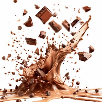 Respingo de chocolate, com pedacos de chocolate ao leite 53