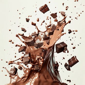 Respingo de chocolate, com pedacos de chocolate ao leite 56