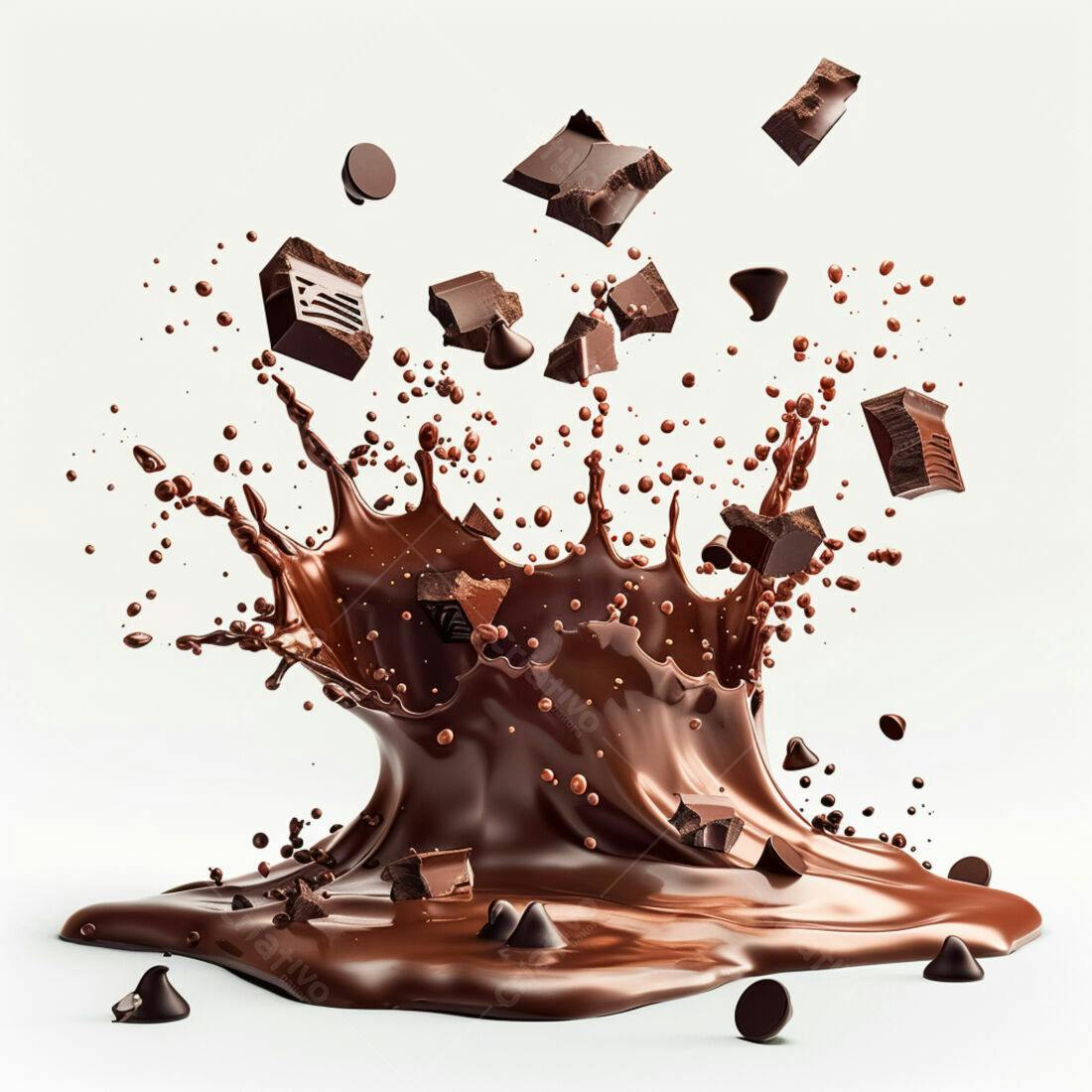 Chocolate derretendo em explosão