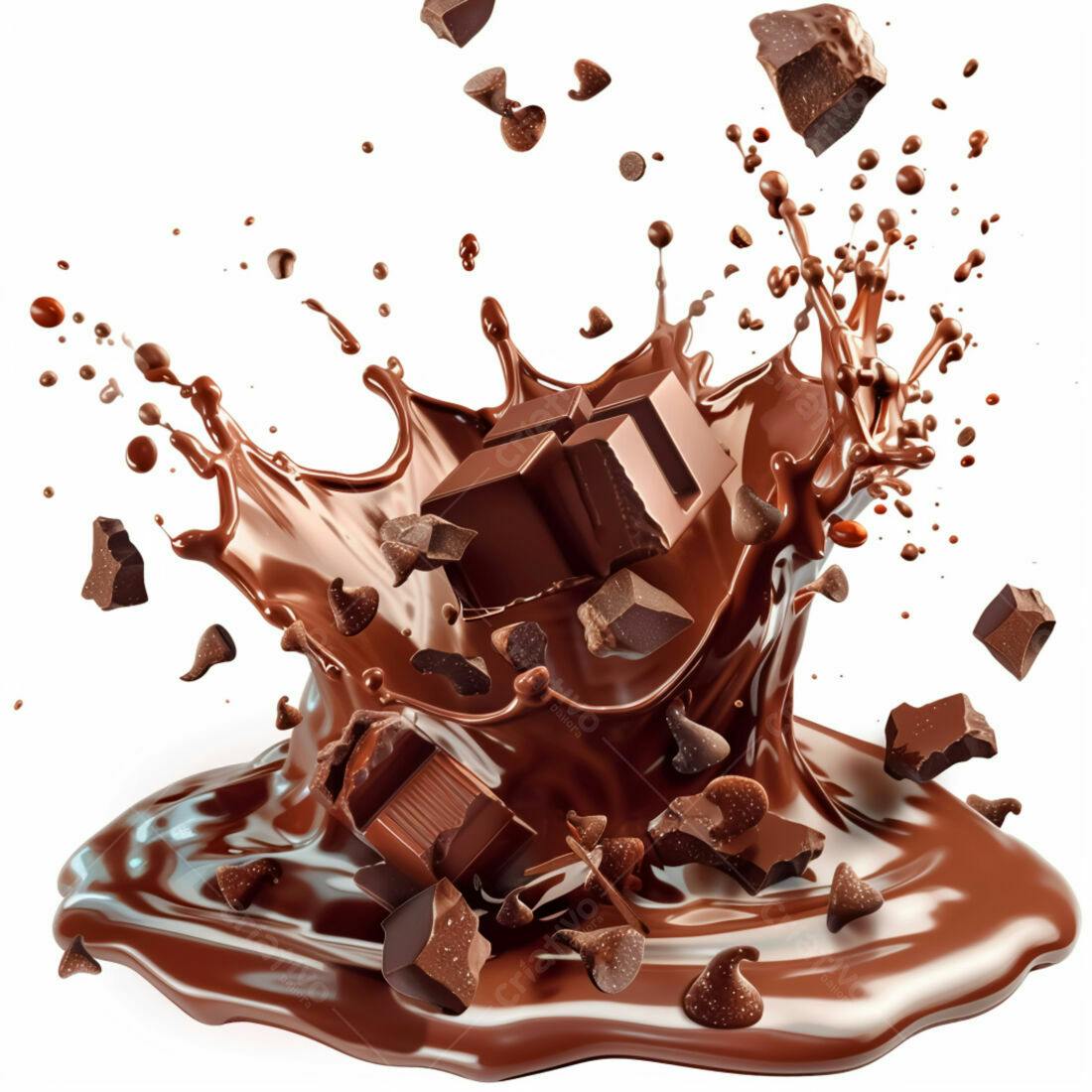 Chocolate derretendo em explosão