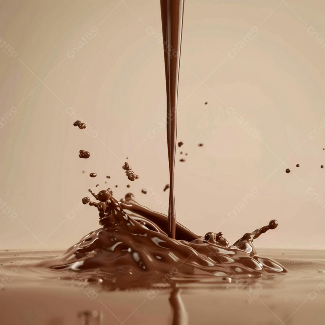 Chocolate derretendo em textura cremosa