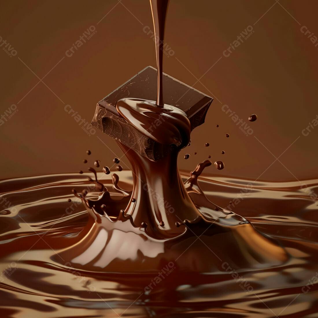 Chocolate derretendo em calda cremosa