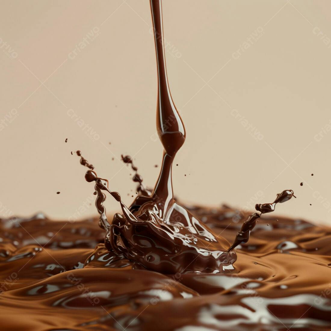 Gotas de chocolate derretido caindo