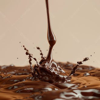 Pedaço de chocolate amargo derretendo suavemente 7