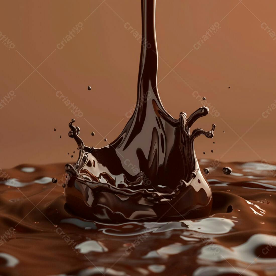 Chocolate derretendo em câmera lenta