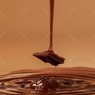 Pedaço de chocolate amargo derretendo suavemente 10