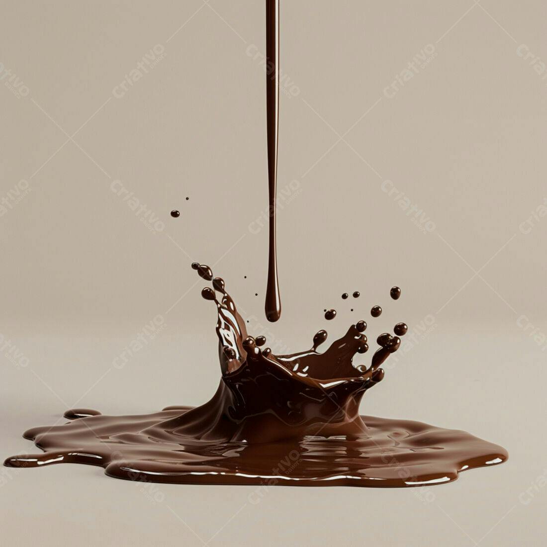 Chocolate derretendo em textura cremosa