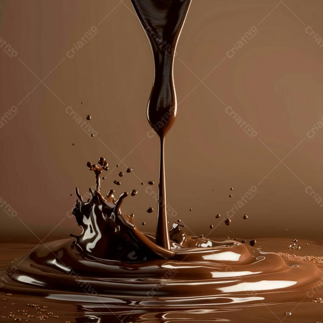 Chocolate derretendo em gotas