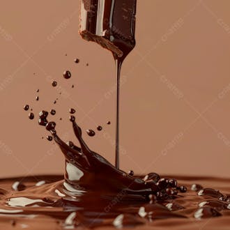 Pedaço de chocolate amargo derretendo suavemente 18