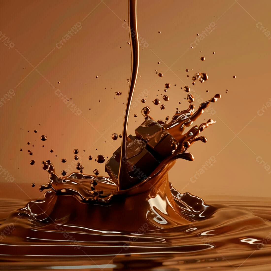 Chocolate derretendo em calda saborosa