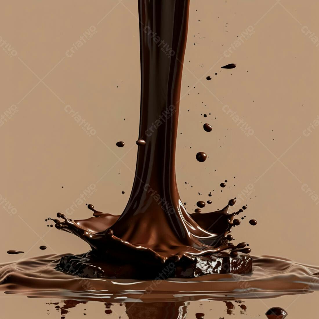 Chocolate derretendo em superfície marrom
