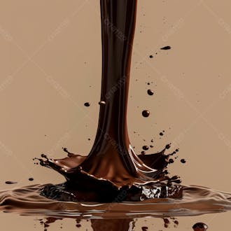 Pedaço de chocolate amargo derretendo suavemente 21