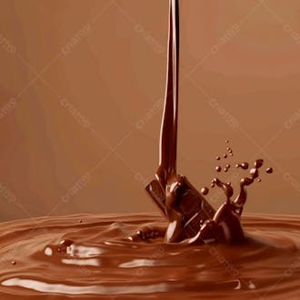Pedaço de chocolate amargo derretendo suavemente 26