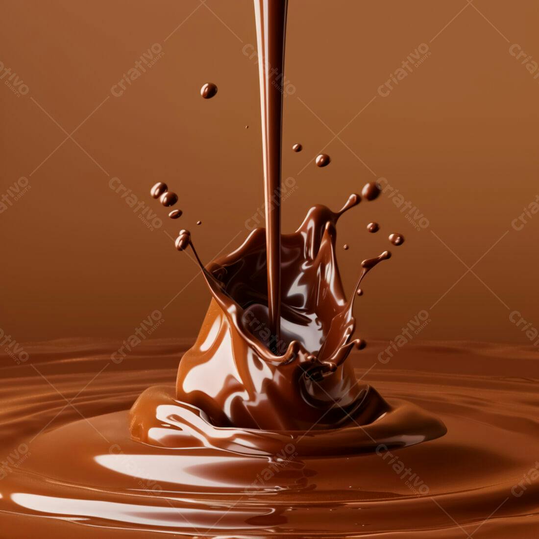Chocolate derretendo em textura cremosa