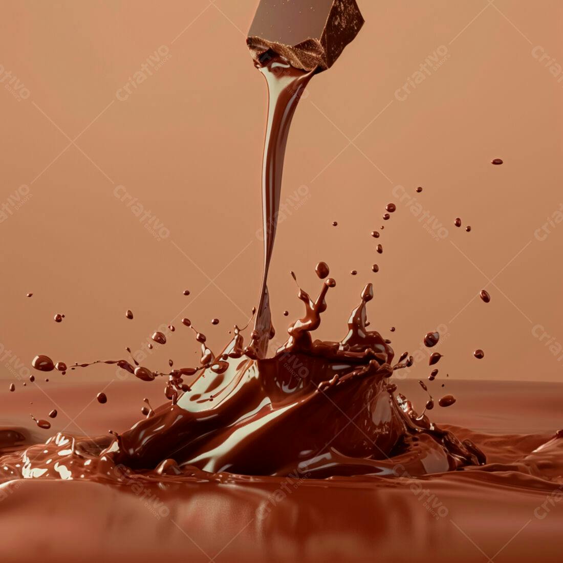 Chocolate derretendo em textura cremosa
