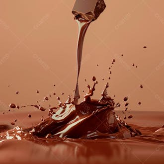 Pedaço de chocolate amargo derretendo suavemente 28