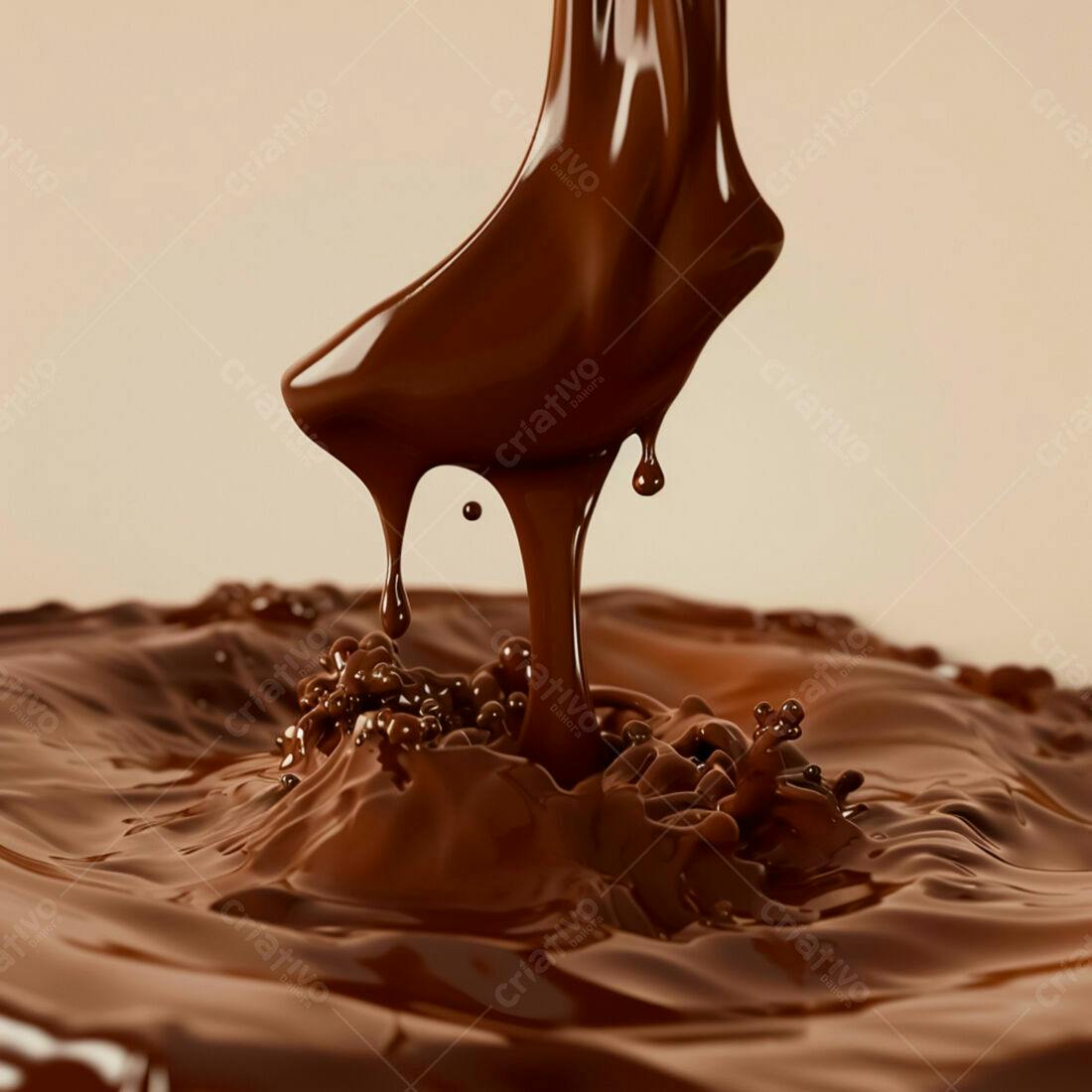 Chocolate derretendo em textura cremosa