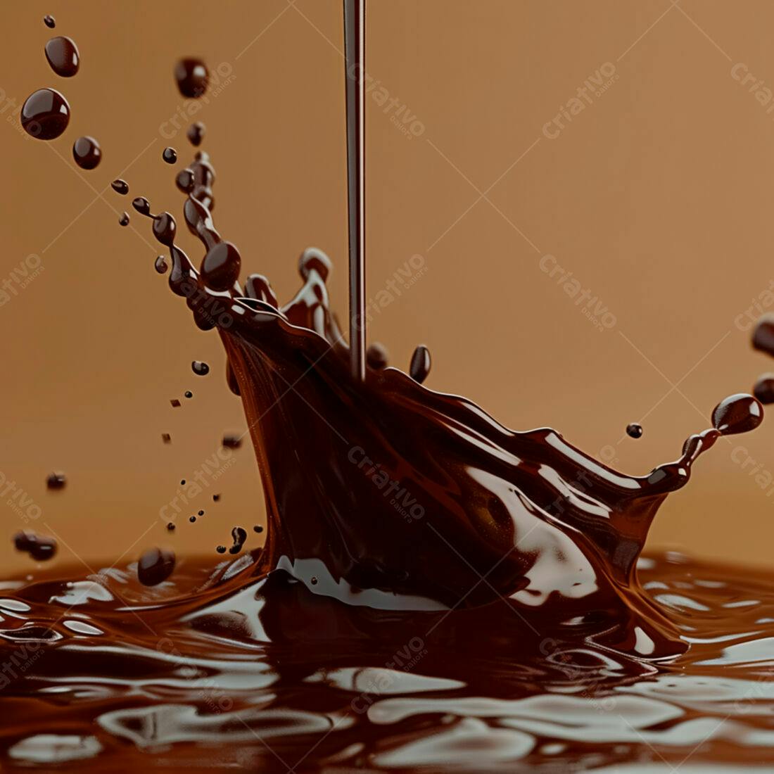 Chocolate derretendo em textura rica