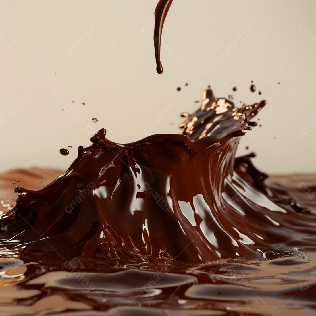 Chocolate derretendo em movimento