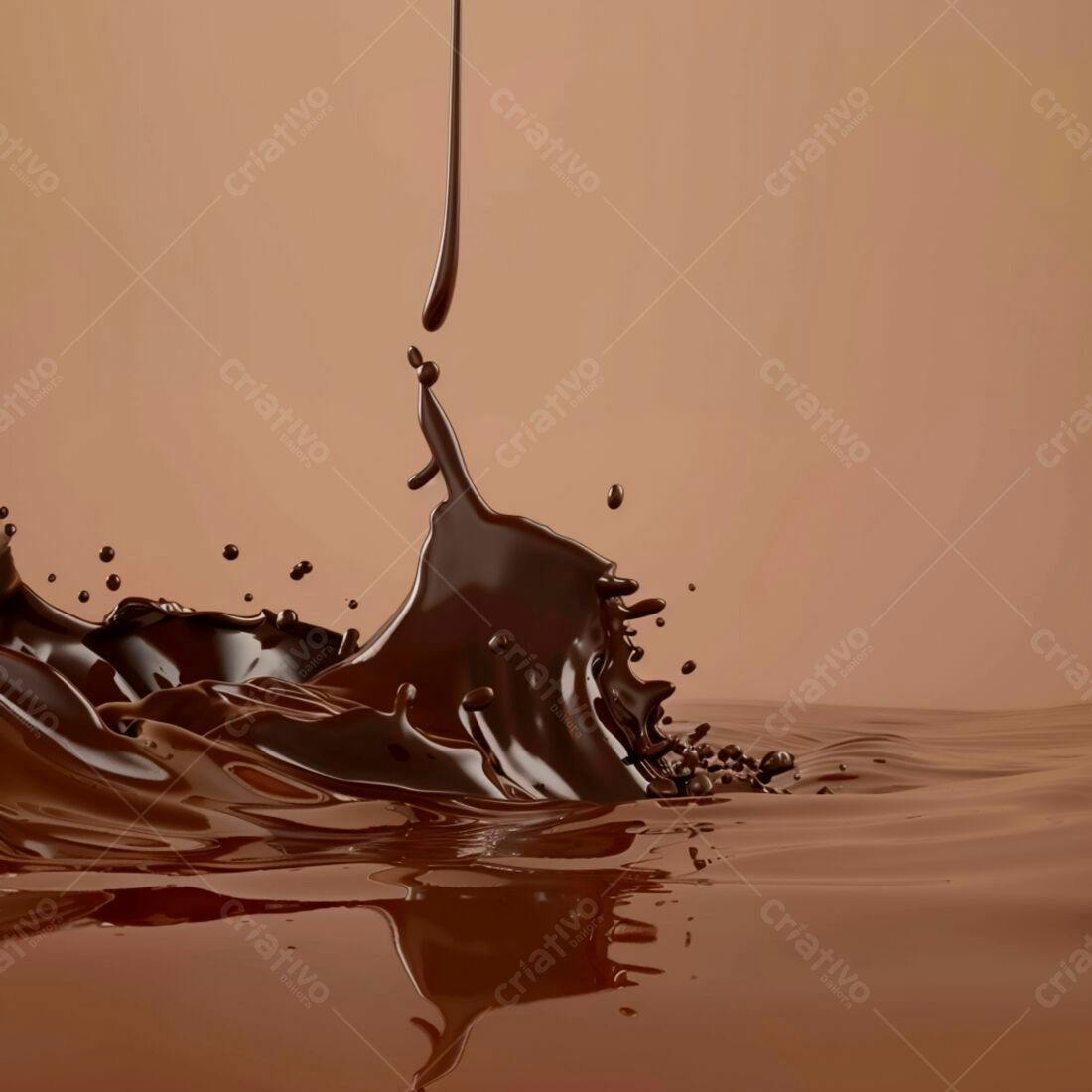 Chocolate derretendo em textura cremosa