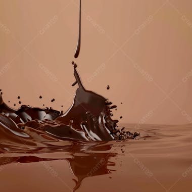 Pedaço de chocolate amargo derretendo suavemente 38