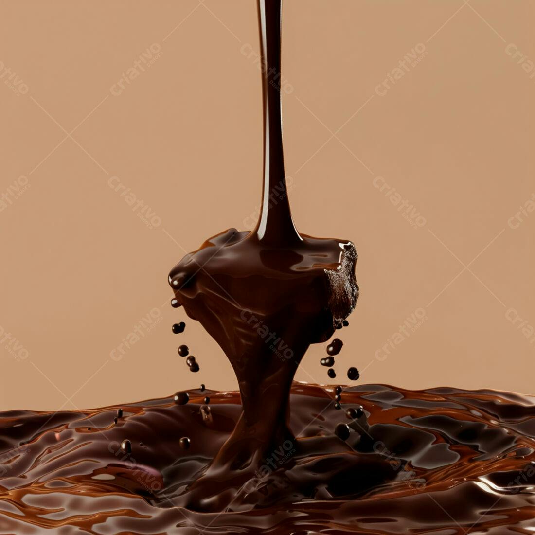 Chocolate derretendo sobre bloco de chocolate