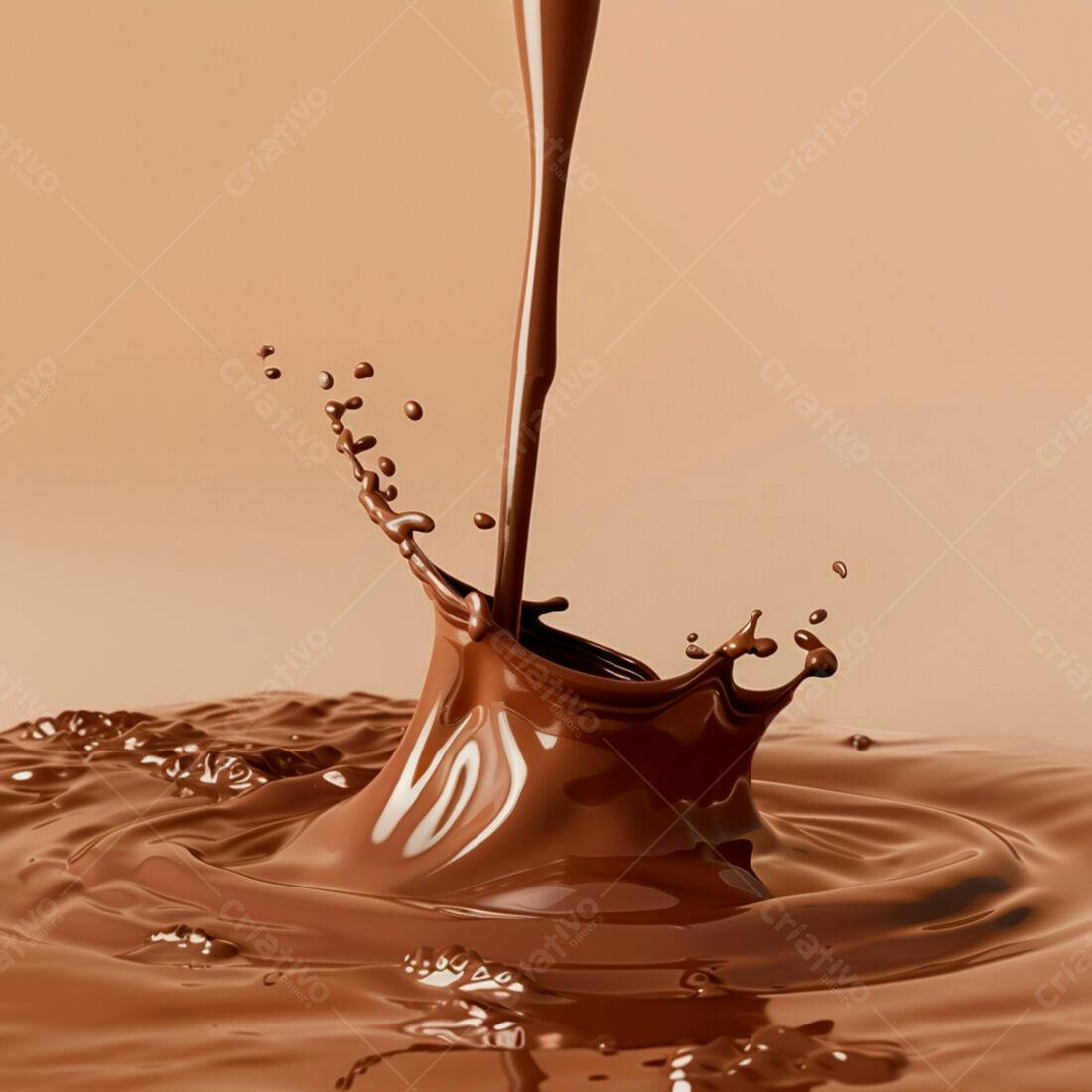 Chocolate derretendo em textura cremosa