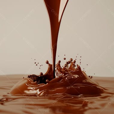 Pedaço de chocolate amargo derretendo suavemente 43