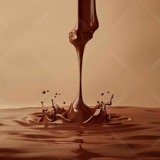 Pedaço de chocolate amargo derretendo suavemente 44