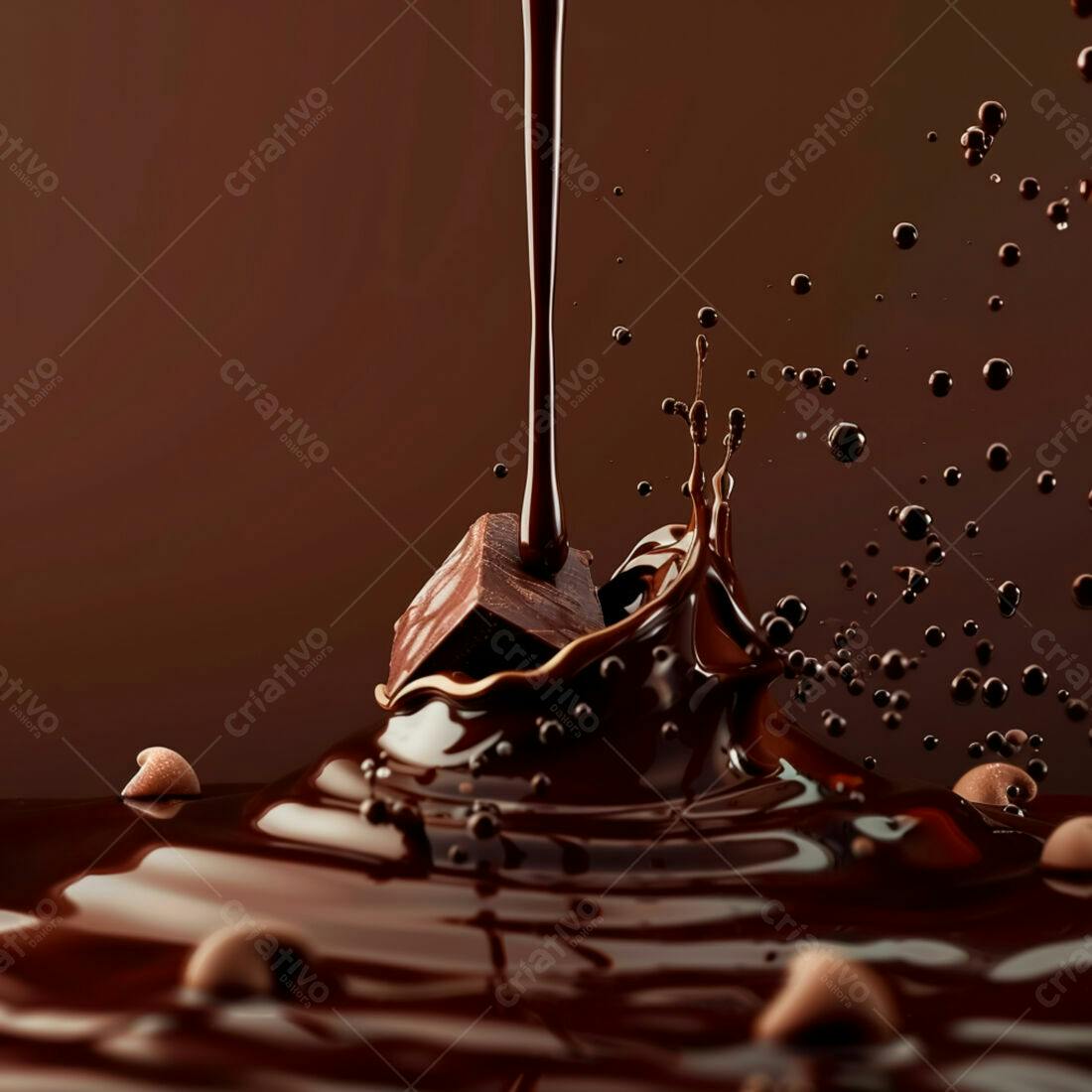 Chocolate derretendo em pedaços