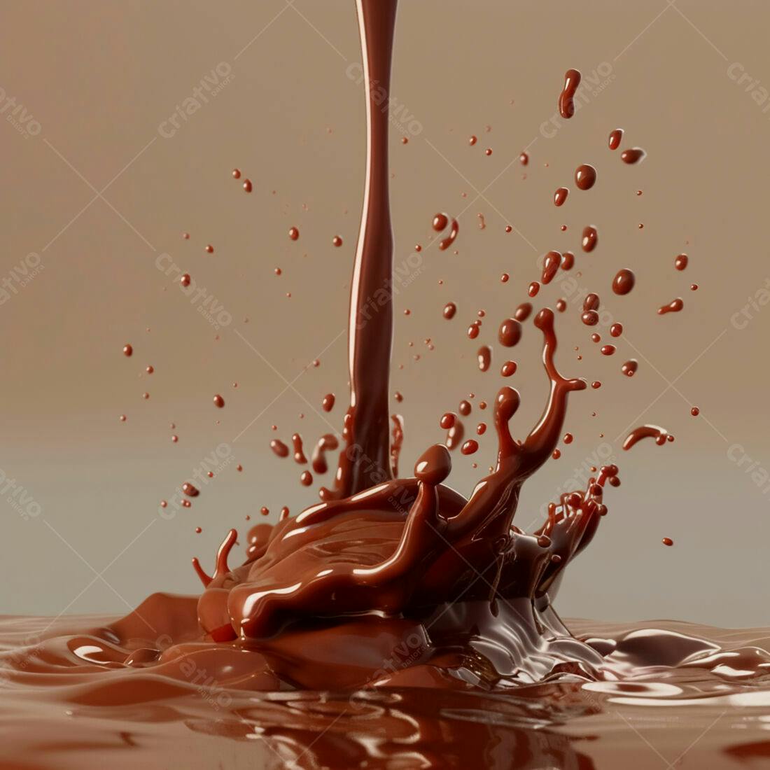 Chocolate derretendo em textura cremosa