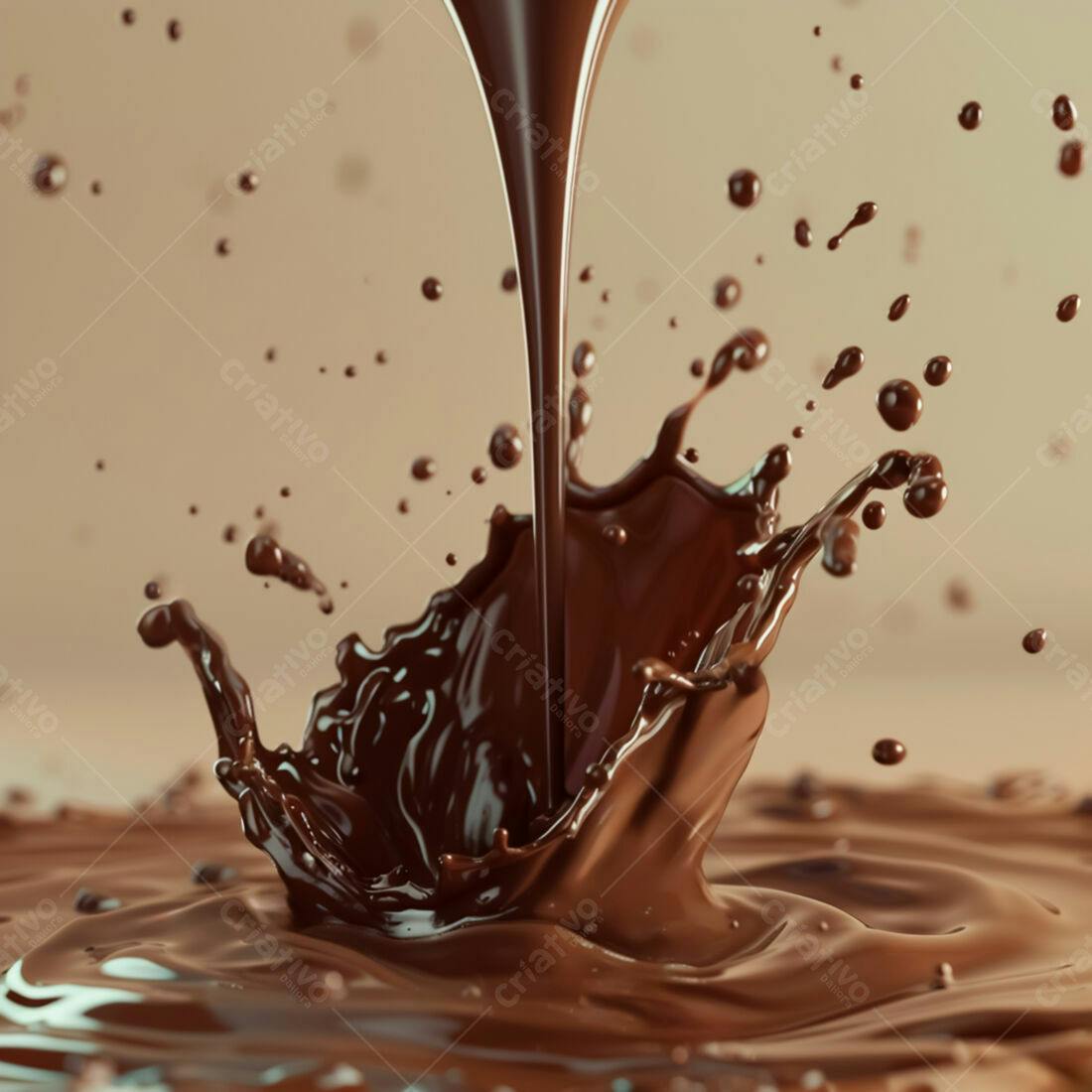 Chocolate derretendo em textura cremosa