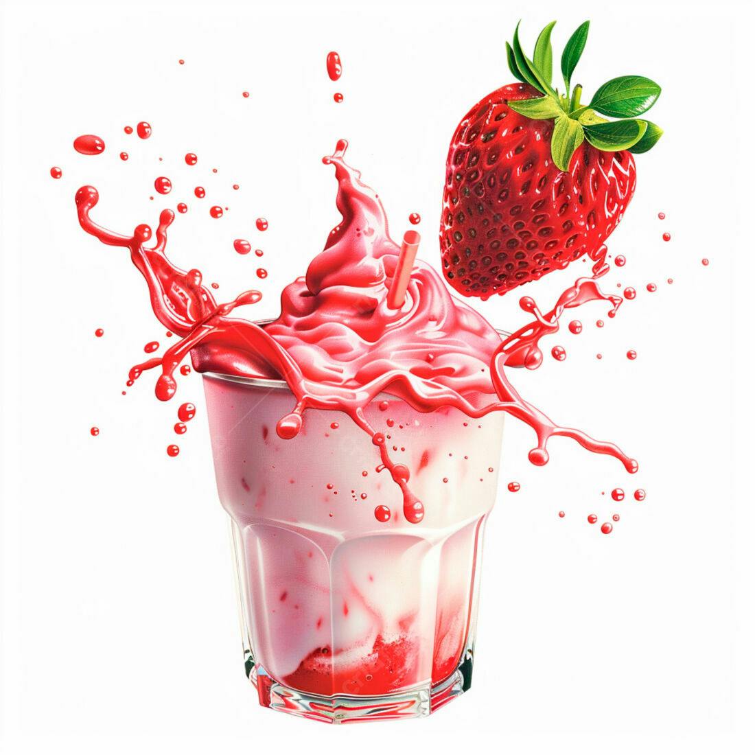 Milk Shake Morango com Splash