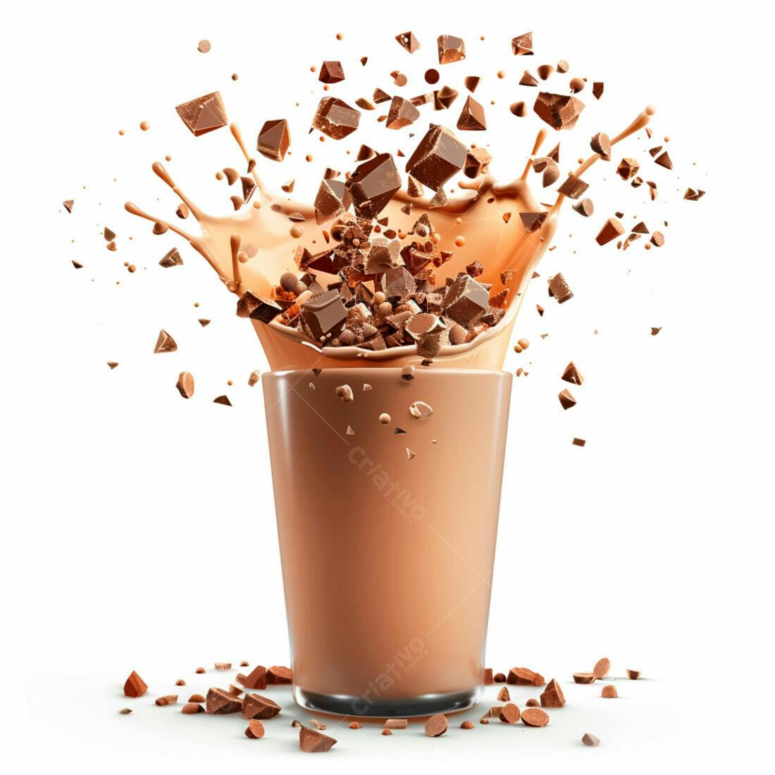Milk-shake de chocolate com pedaços de chocolate