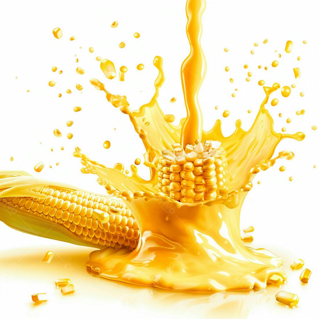 Suco de milho fresco espirrando