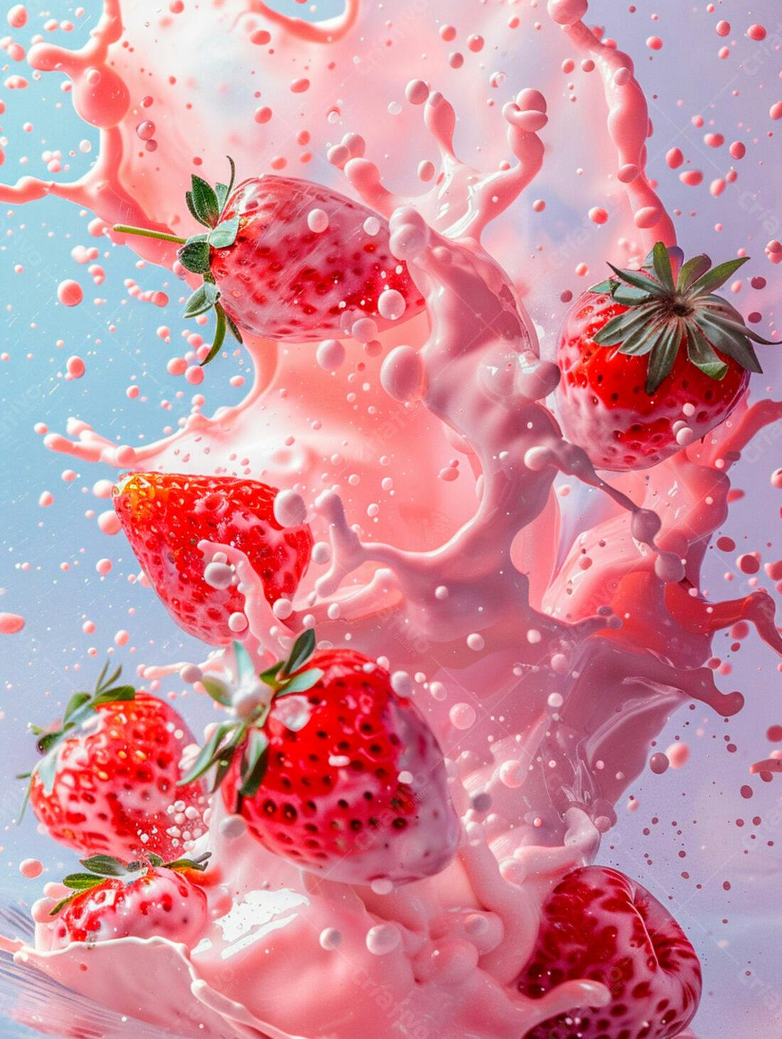 Morangos em Splash Rosa