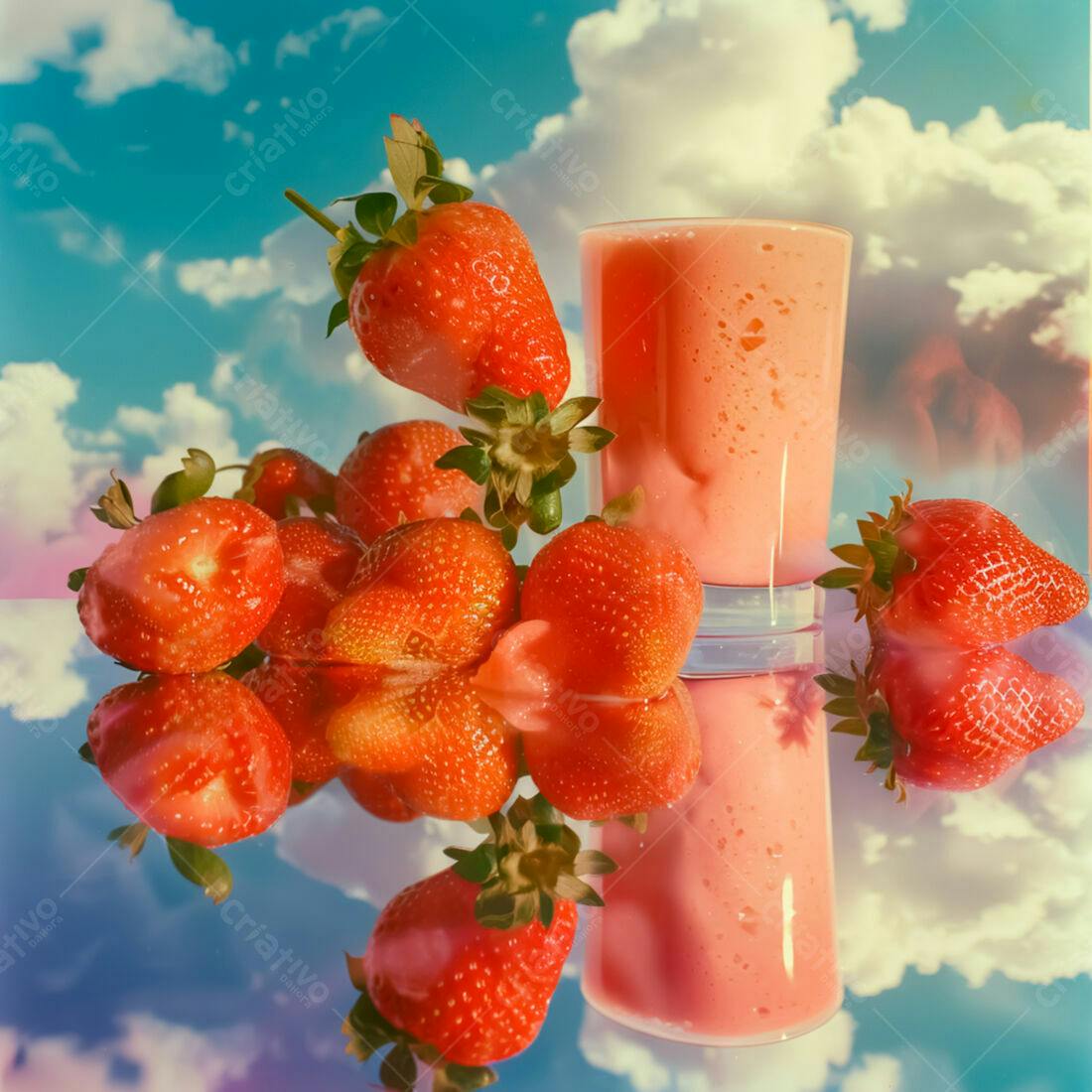 Suco de morango com frutas frescas
