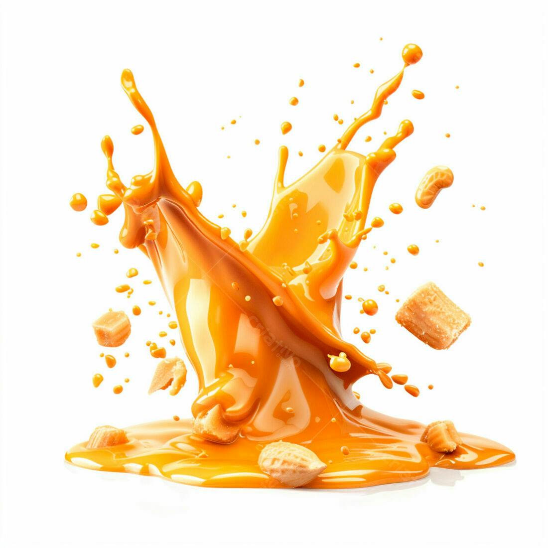 Salpico de caramelo com amendoins e doces