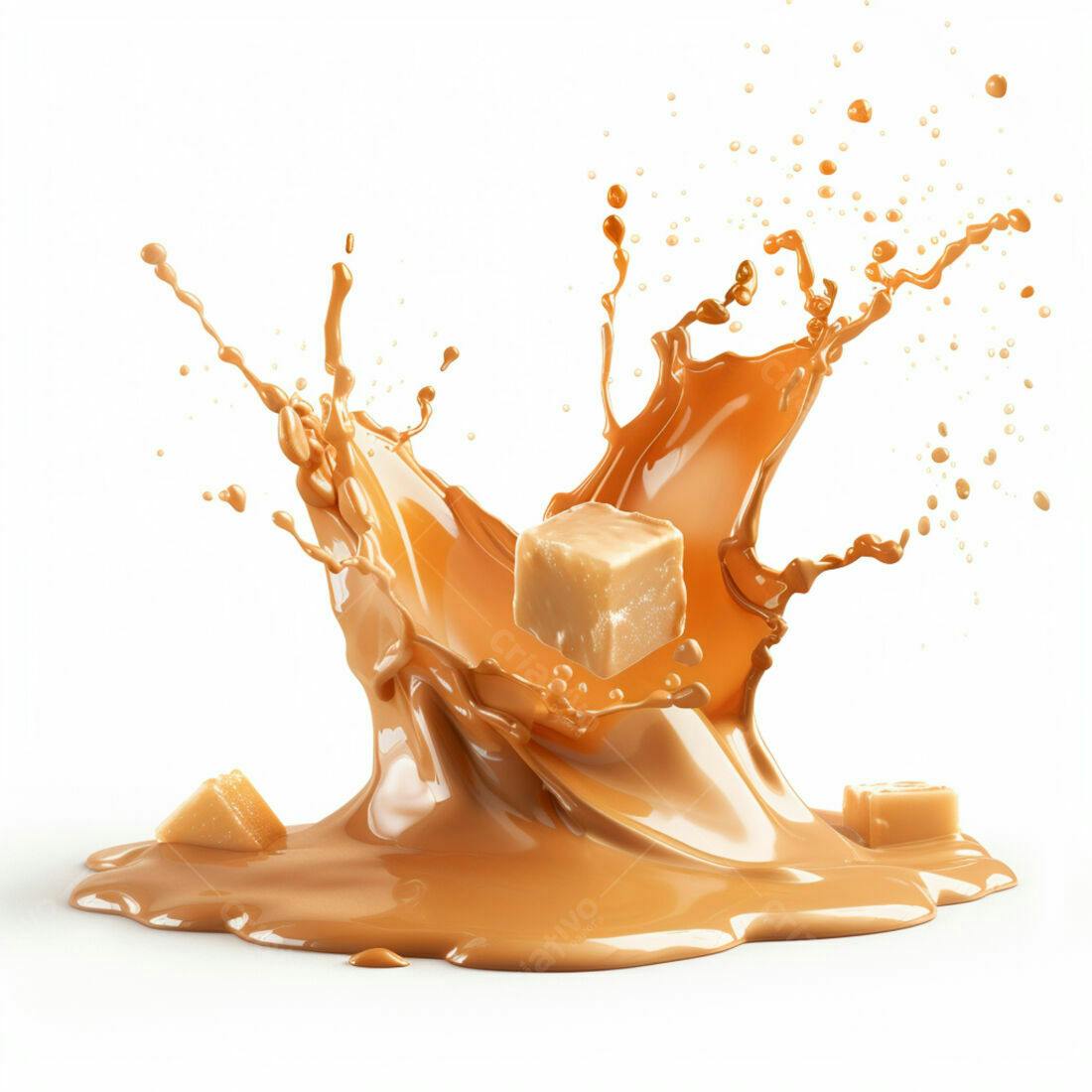 Doce de leite cremoso em splash