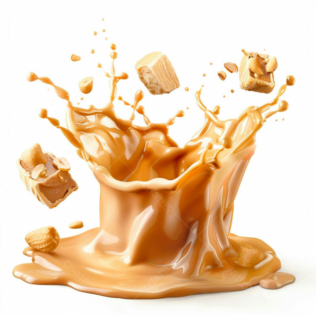 Doce de amendoim com pedaços em splash