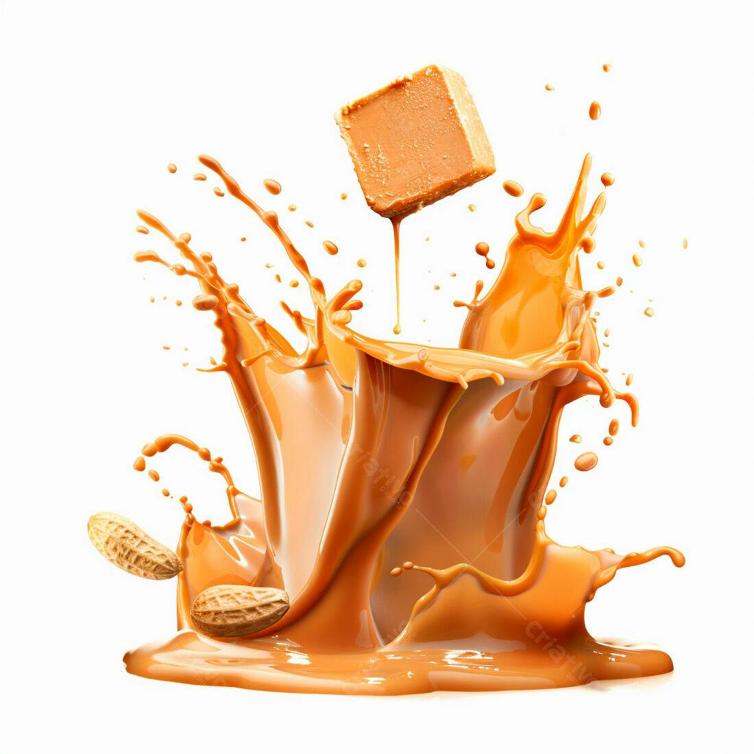 Doce de leite com amendoins e pedaço de caramelo