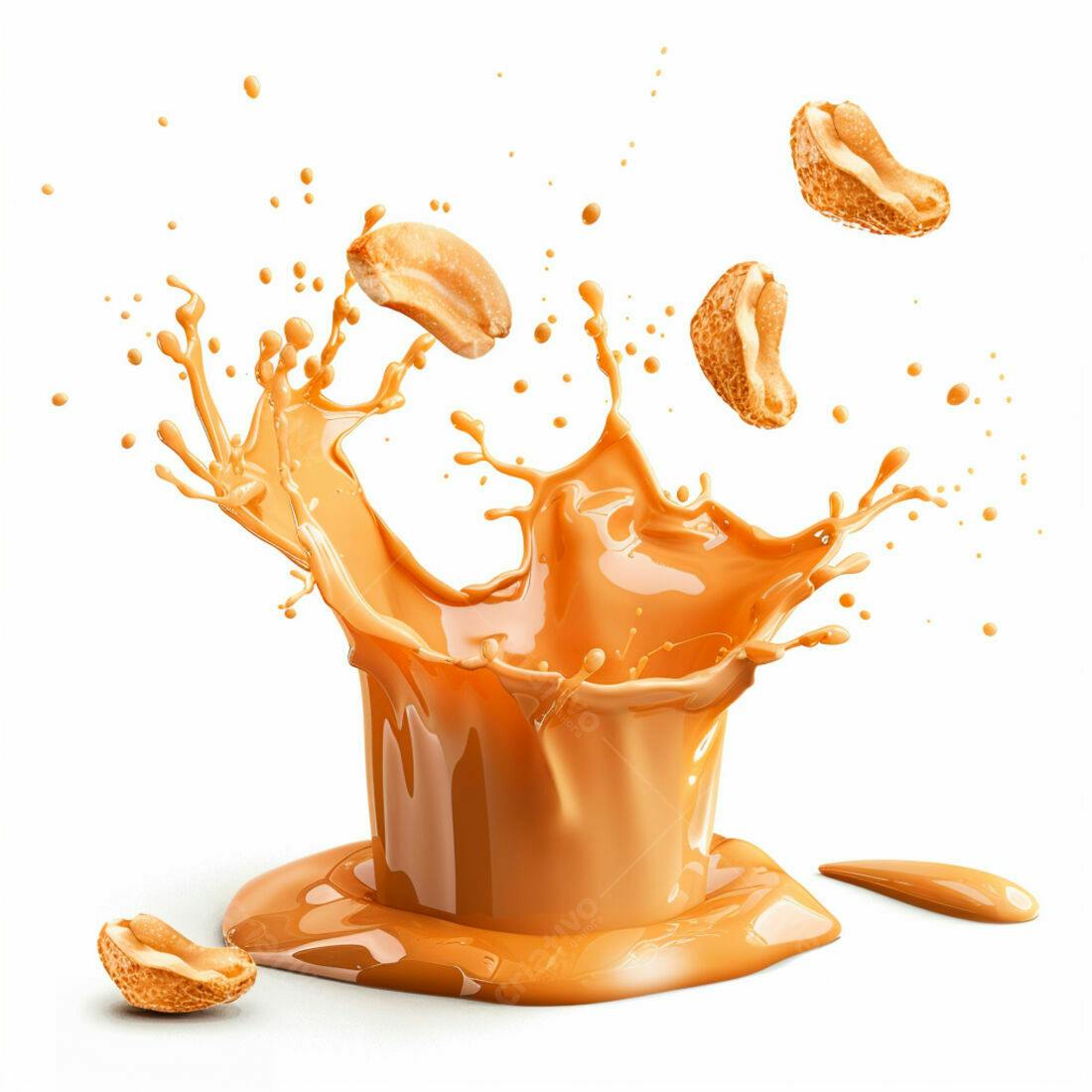 Salpico de doce de amendoim com amendoins